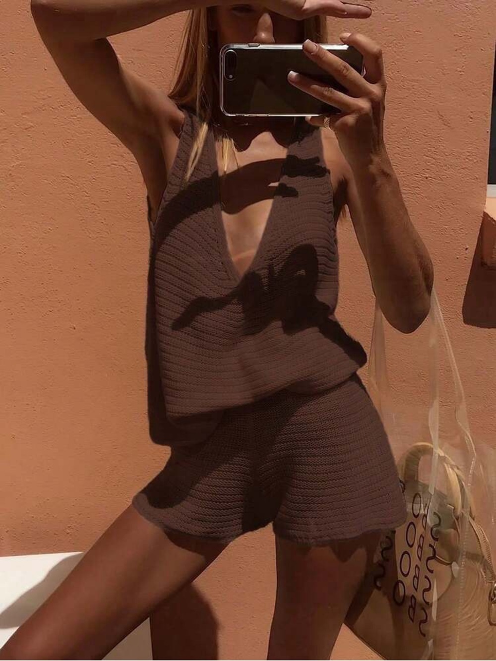 Knit short set